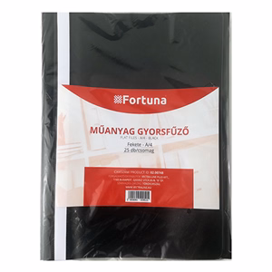 Gyorsfűző FORTUNA műanyag fekete 25 darabos