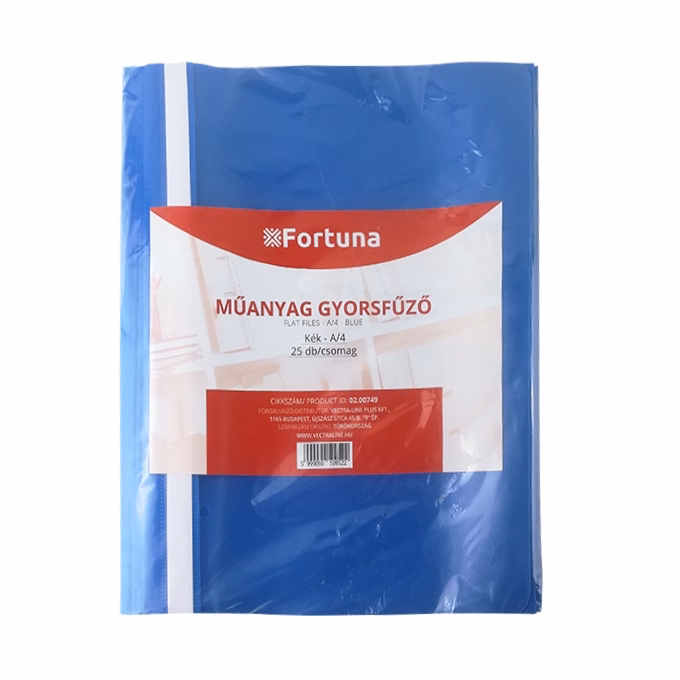 Gyorsfűző FORTUNA műanyag kék 25 darabos