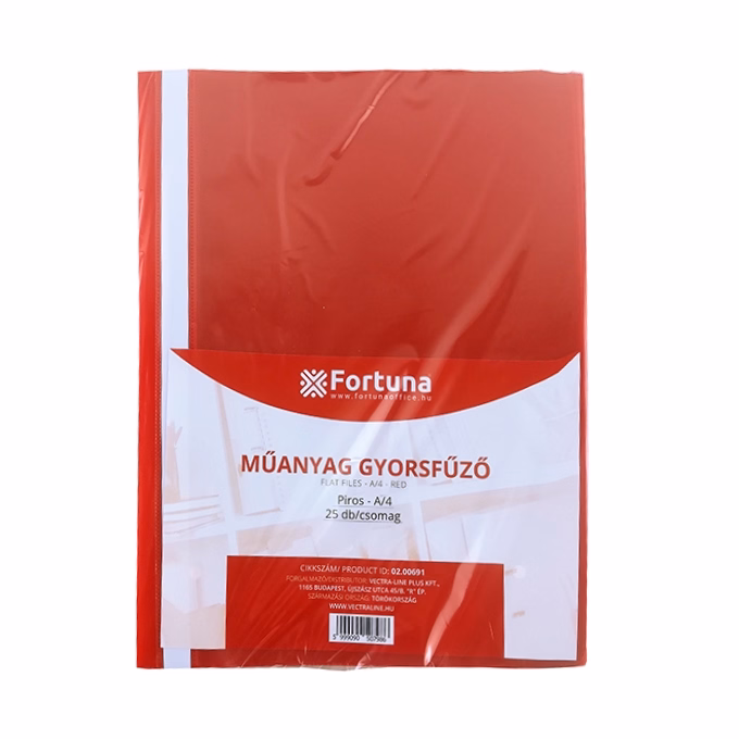Gyorsfűző FORTUNA műanyag piros 25 darabos