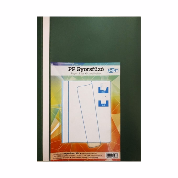 Gyorsfűző műanyag zöld 25 darabos