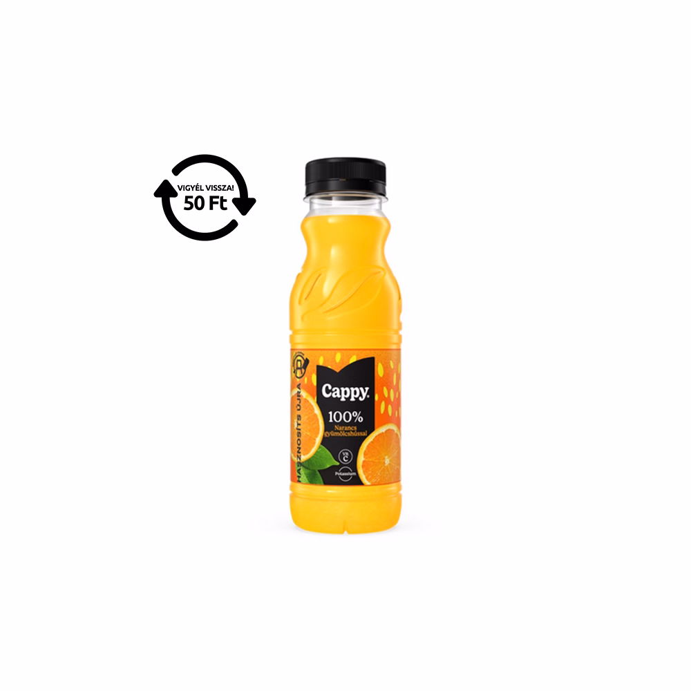 Gyümölcslé CAPPY Narancs gyümölcshússal 100%-os 0,33L DRS