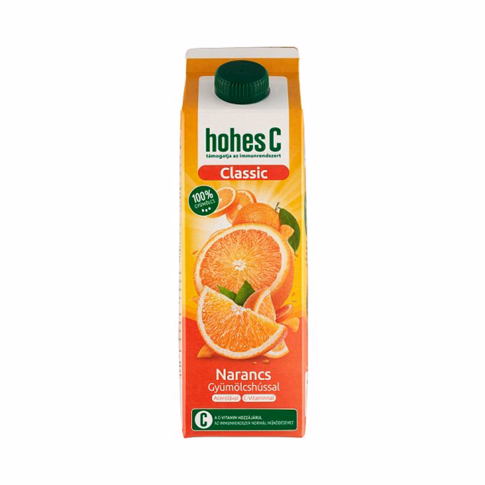 Gyümölcslé HOHES C Narancs-Acerola gyümölcshús 100% 1L