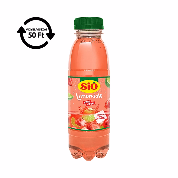 Gyümölcslé SIÓ Limonádé Lime-eper 0,4L DRS