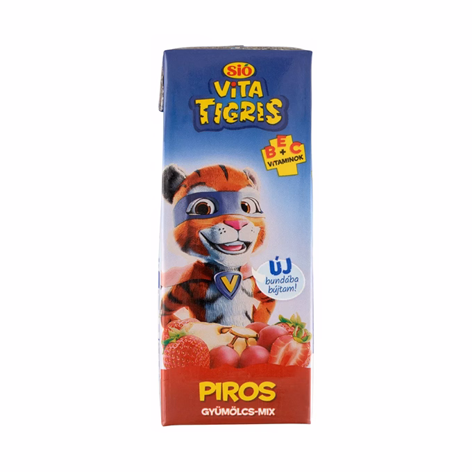 Gyümölcslé SIÓ Vitatigris Piros gyümölcs mix 20% 0,2L