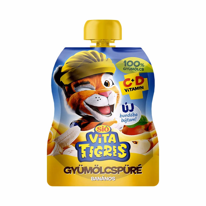 Gyümölcspüré SIÓ Vitatigris Banán 100% 90 g