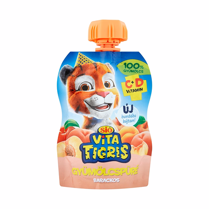 Gyümölcspüré SIÓ Vitatigris Barack 100% 90 g