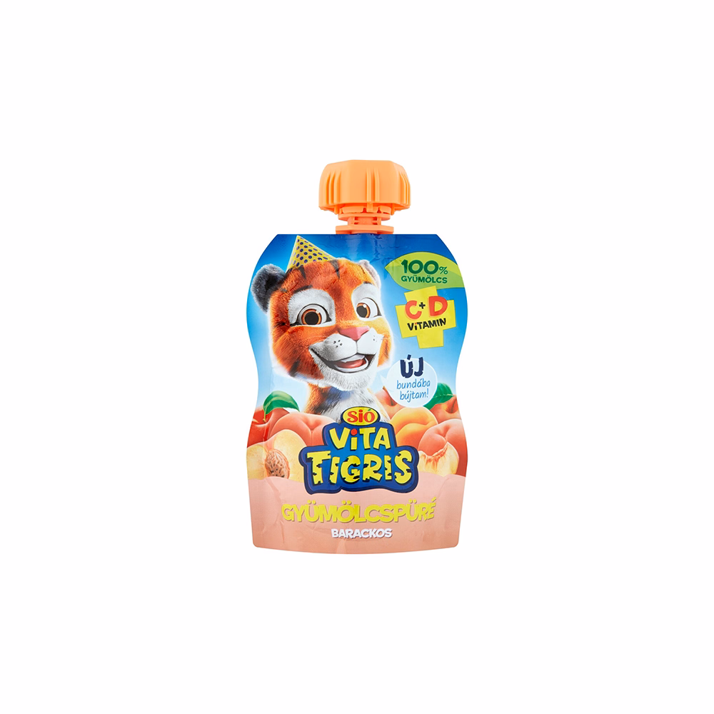 Gyümölcspüré SIÓ Vitatigris Barack 100% 90 g