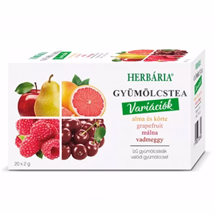 Gyümölcstea HERBÁRIA Mix 1. Alma-Körte-Grapefruit-Málna-Vadmeggy 20 filter/doboz