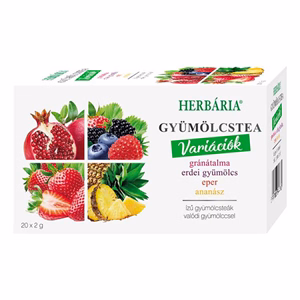 Gyümölcstea HERBÁRIA Mix 2. Gránátalma-Erdei gyümölcs-Eper-Ananász 20 filter/doboz