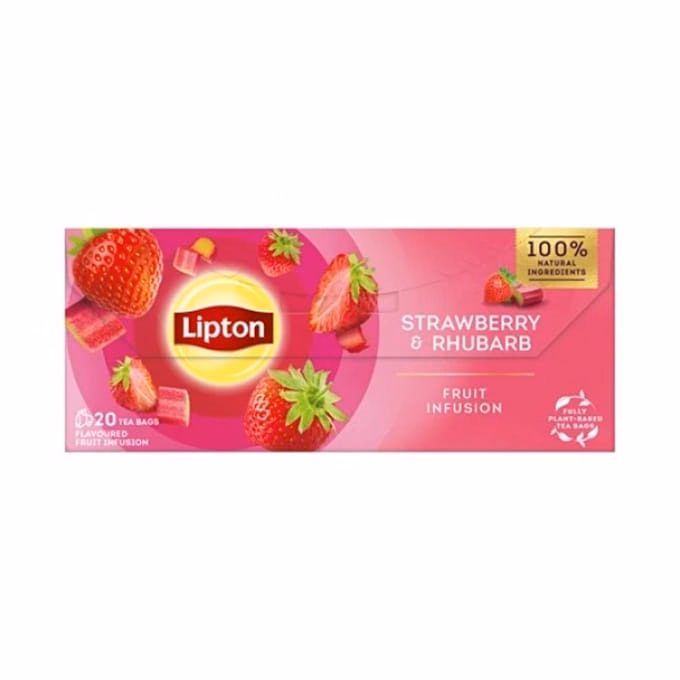 Gyümölcstea LIPTON Eper-Rebarbara 20 filter/doboz