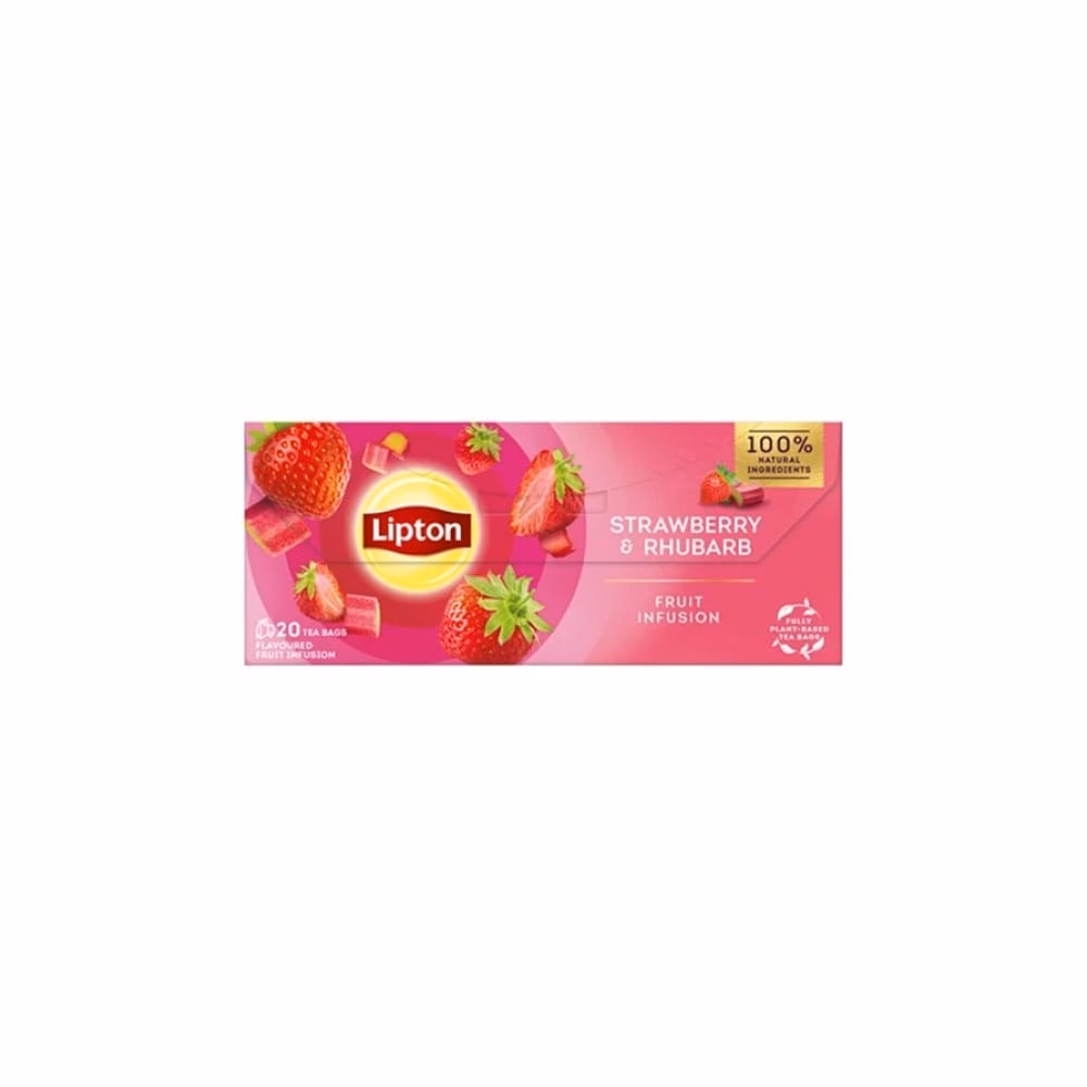 Gyümölcstea LIPTON Eper-Rebarbara 20 filter/doboz