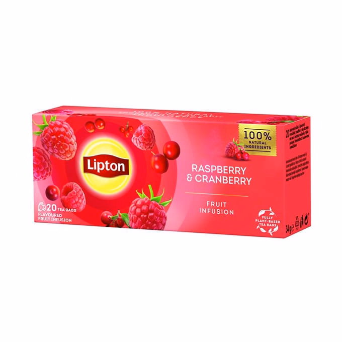 Gyümölcstea LIPTON Málna-Vörösáfonya 20 filter/doboz
