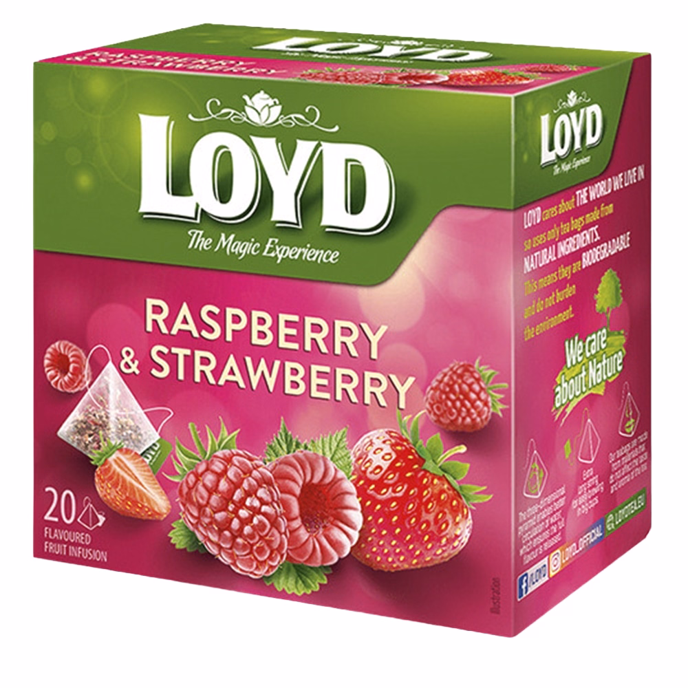 Gyümölcstea LOYD Piramis málna-eper 20x2 g
