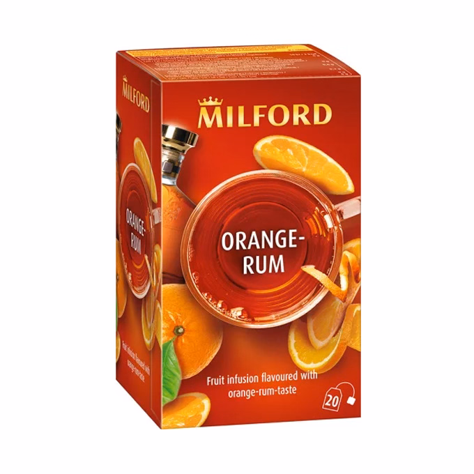 Gyümölcstea MILFORD narancs és rum 20 filter/doboz Gyümölcstea MILFORD narancs és rum 20 filter/doboz