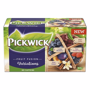 Gyümölcstea PICKWICK Fruit Fusion kék variációk áfonya, szilva-vanília-fahéj, meggy, erdei gyümölcs 20 filter/doboz