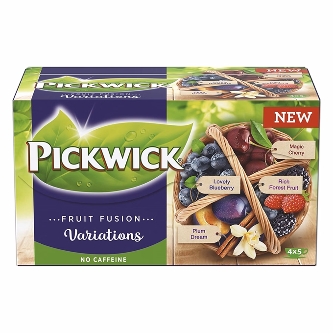 Gyümölcstea PICKWICK Fruit Fusion kék variációk áfonya, szilva-vanília-fahéj, meggy, erdei gyümölcs 20 filter/doboz