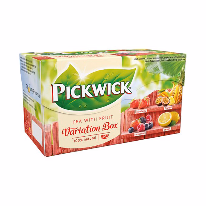 Gyümölcstea PICKWICK Fruit Fusion piros variációk eper-trópusi gyümölcs-erdei-citrom 20 filter/doboz
