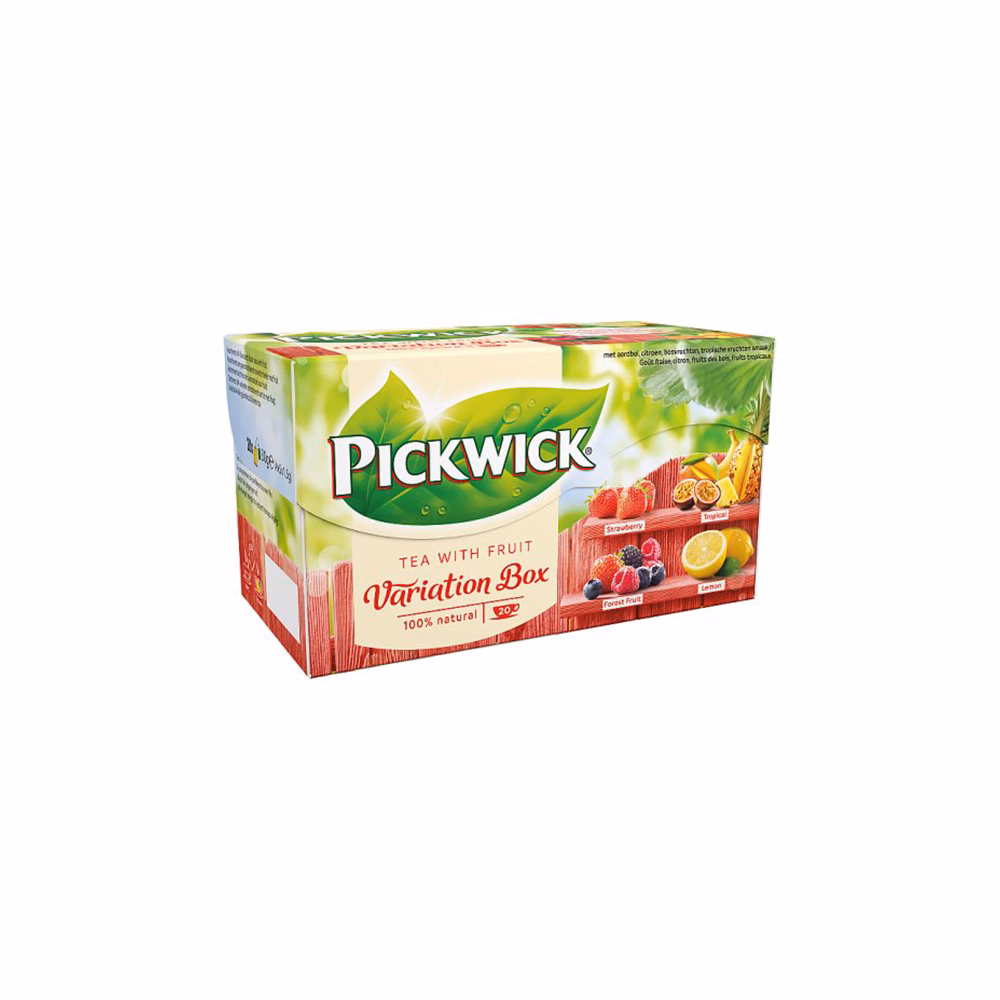 Gyümölcstea PICKWICK Fruit Fusion piros variációk eper-trópusi gyümölcs-erdei-citrom 20 filter/doboz