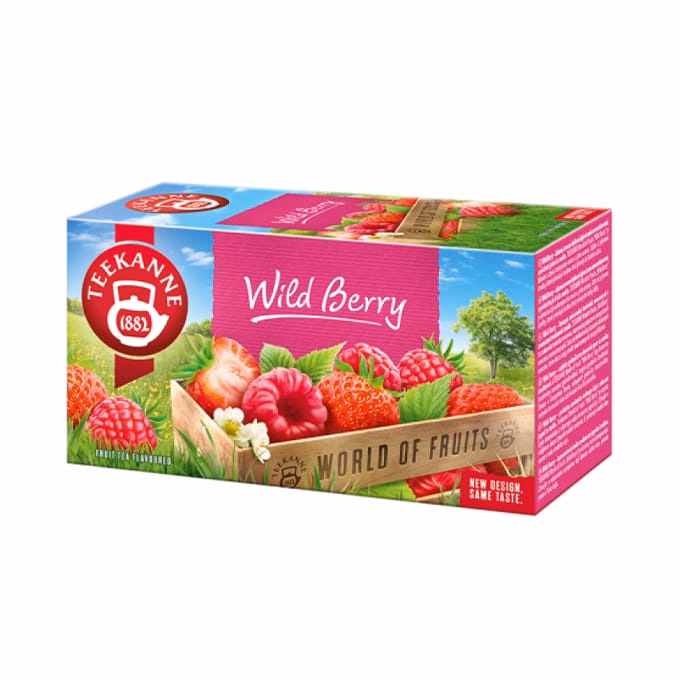 Gyümölcstea TEEKANNE World of Fruits eper és málna 20 filter/doboz