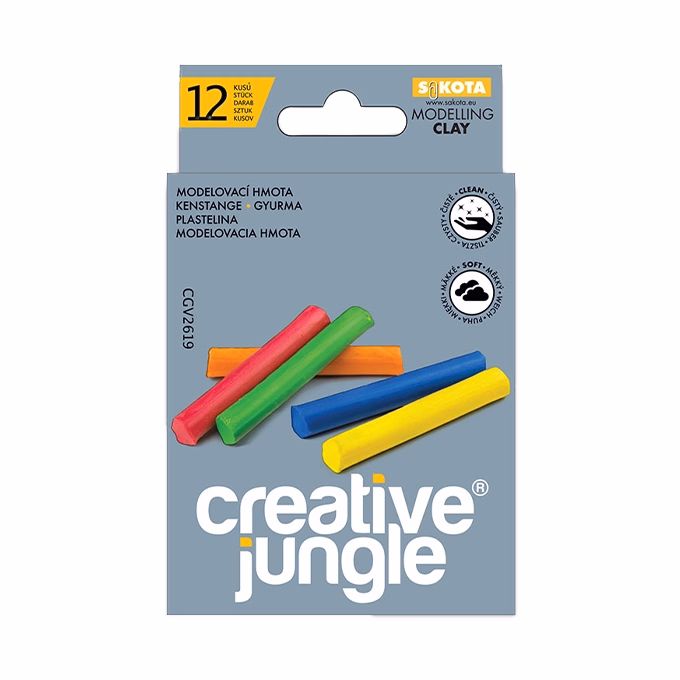 Gyurma CREATIVE JUNGLE grey színes 12 szín/készlet