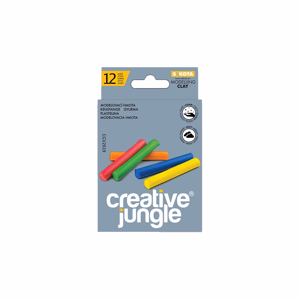 Gyurma CREATIVE JUNGLE grey színes 12 szín/készlet