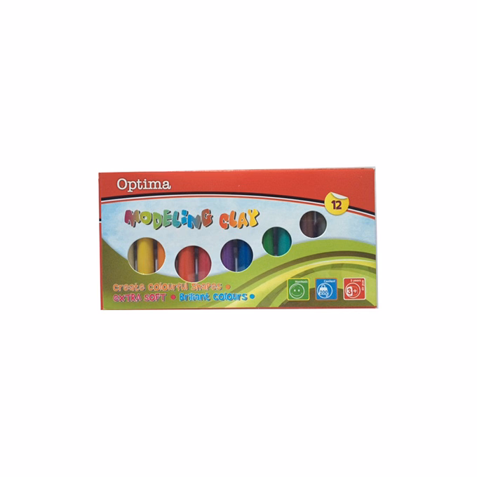 Gyurma OPTIMA színes 200 g 12 darabos
