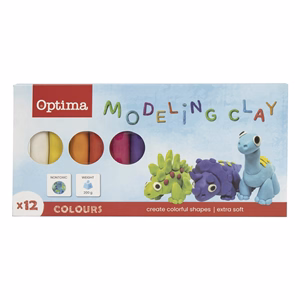 Gyurma OPTIMA színes 200 g 12 darabos
