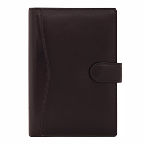 Gyűrűs kalendárium SATURNUS L212 sárga lapos fekete marhabőr 2026.