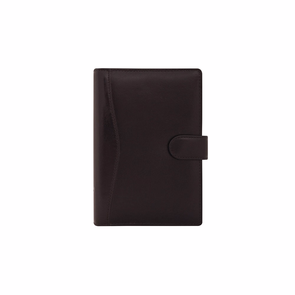 Gyűrűs kalendárium SATURNUS L212 sárga lapos fekete marhabőr 2026.