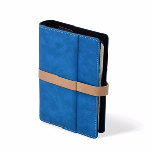 Gyűrűs kalendárium SATURNUS L225 chamois lapos kék-bézs műbőr 2026.