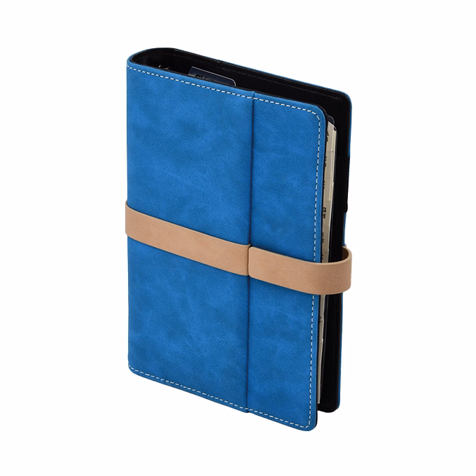 Gyűrűs kalendárium SATURNUS L225 chamois lapos kék-bézs műbőr 2026.