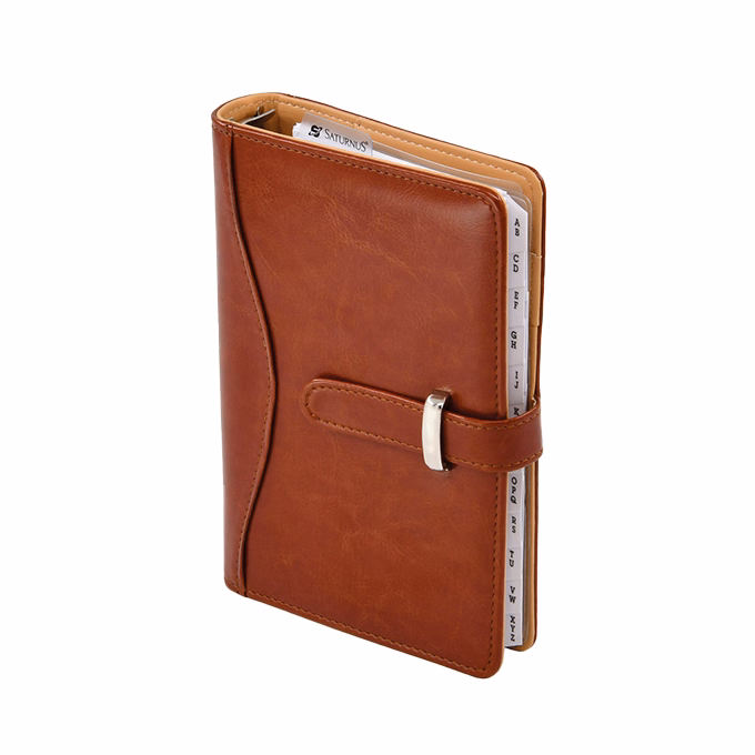 Gyűrűs kalendárium SATURNUS L437 fehér lapos cseresznye műbőr 2026.