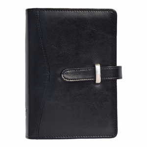 Gyűrűs kalendárium SATURNUS L437 fehér lapos fekete műbőr 2026.