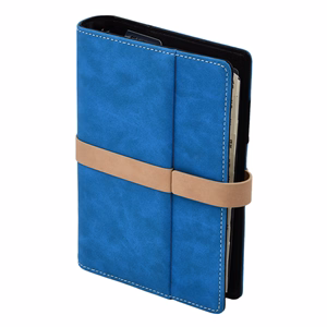 Gyűrűs kalendárium SATURNUS M225 chamois lapos kék-bézs műbőr 2026.