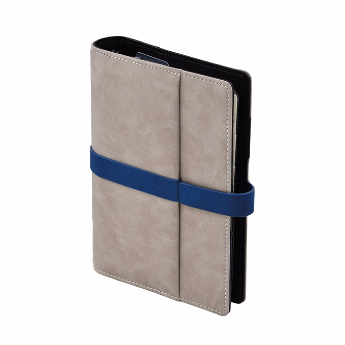 Gyűrűs kalendárium SATURNUS M225 chamois lapos szürke-kék műbőr 2026.