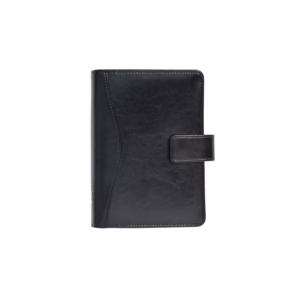 Gyűrűs kalendárium SATURNUS M231 sárga lapos fekete műbőr 2026.