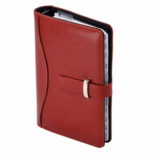 Gyűrűs kalendárium SATURNUS M437 fehér lapos bordó műbőr 2026.