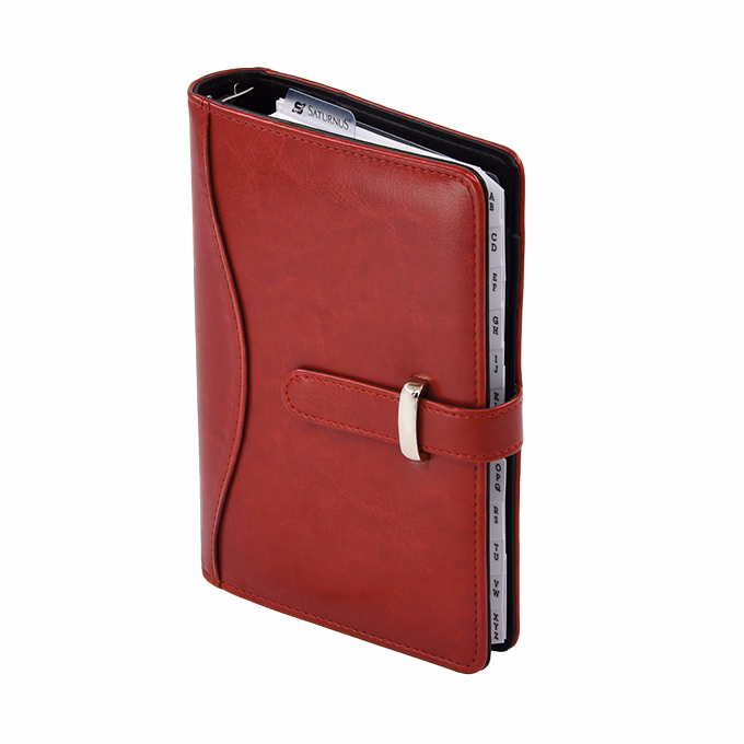 Gyűrűs kalendárium SATURNUS M437 fehér lapos bordó műbőr 2026.