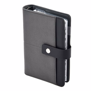 Gyűrűs kalendárium SATURNUS S426 fehér lapos szürke-fekete műbőr 2026.