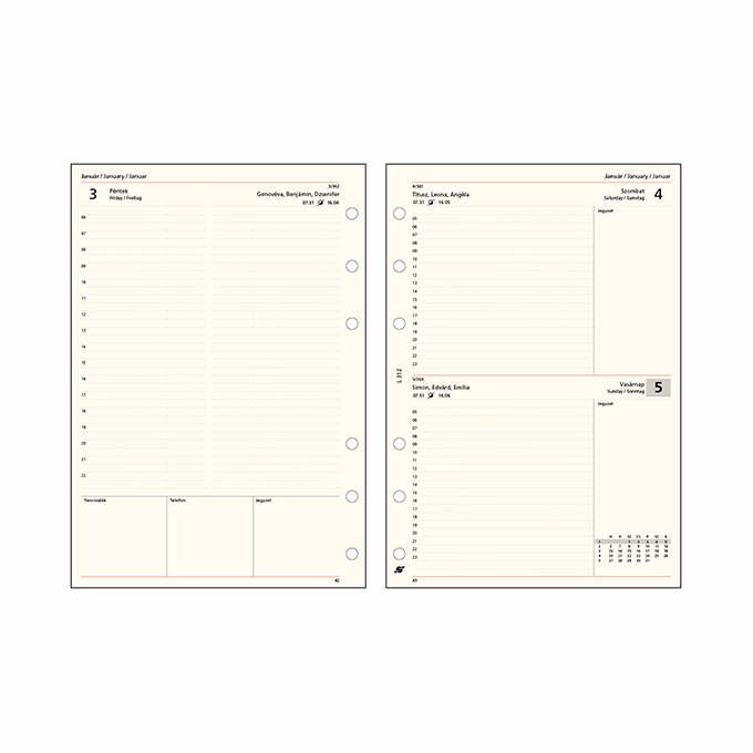 Gyűrűs kalendárium betét SATURNUS L312 napi sárga lapos 2026. Gyűrűs kalendárium betét SATURNUS L312 napi sárga lapos 2026.