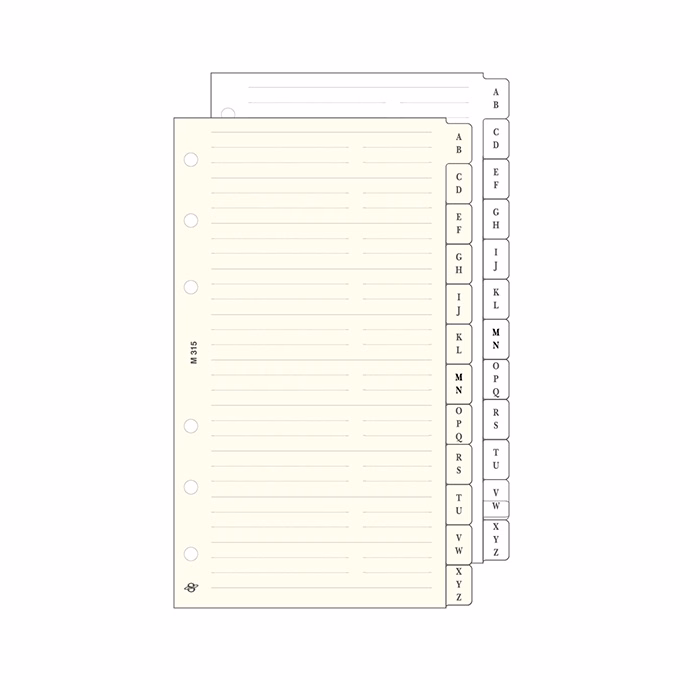 Gyűrűs kalendárium betét SATURNUS M315 telefonregiszter sárga lapos