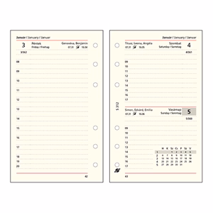 Gyűrűs kalendárium betét SATURNUS S312 napi sárga lapos 2026.