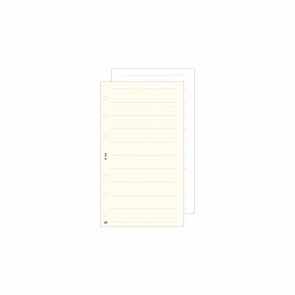 Gyűrűs kalendárium betét SATURNUS S320/F telefon bianco fehér lapos