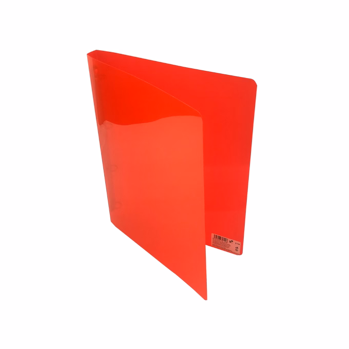 Gyűrűskönyv A/4 20 mm 4 gyűrű átlátszó piros