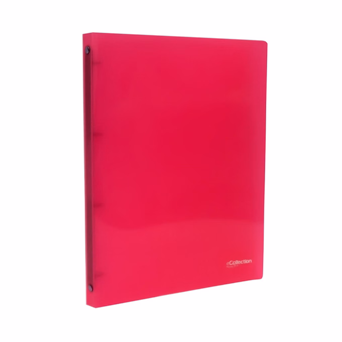 Gyűrűskönyv E-COLLECTION A/4 20 mm 4 gyűrű PP pink