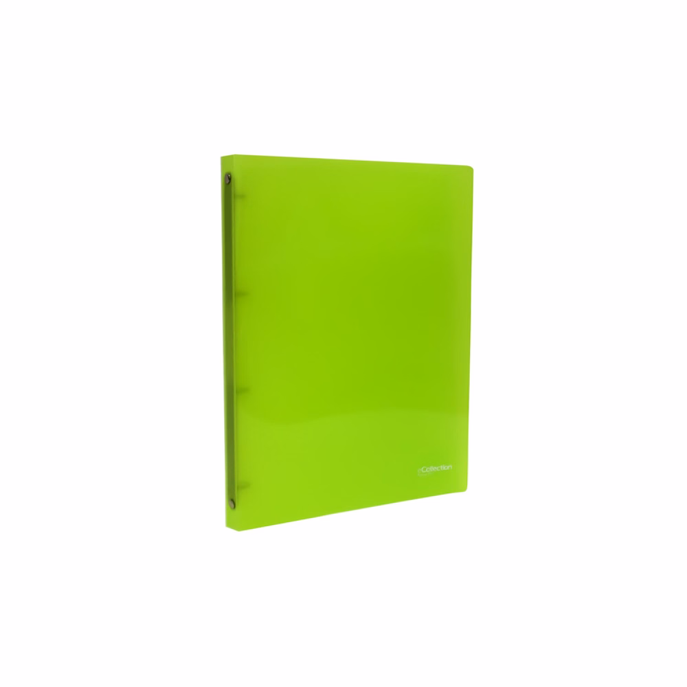 Gyűrűskönyv E-COLLECTION A/4 20 mm 4 gyűrű PP zöld
