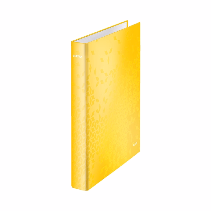 Gyűrűskönyv LEITZ Wow A/4 Maxi 40mm 4 gyűrű D alakú sárga