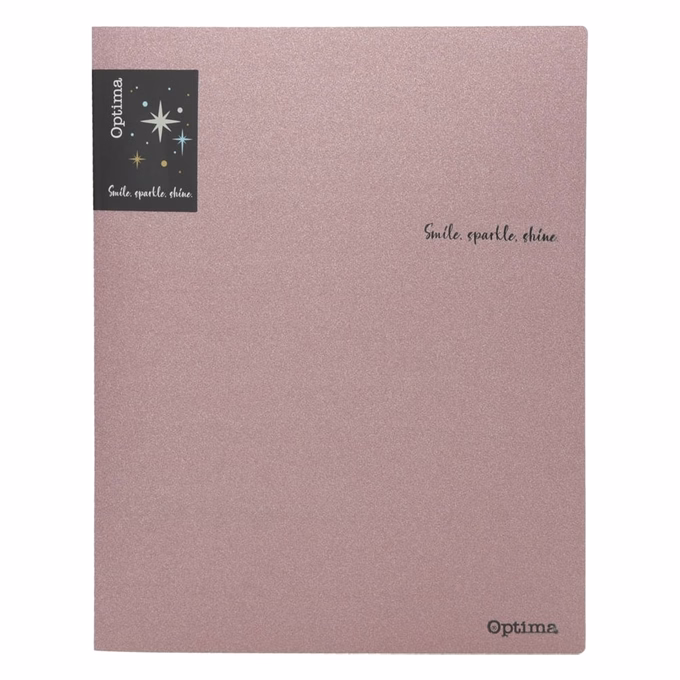 Gyűrűskönyv OPTIMA Glitter A/4 PP 2 gyűrűs vegyes színek