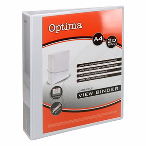Gyűrűskönyv OPTIMA panorámás A/4 2 gyűrű 50mm fehér