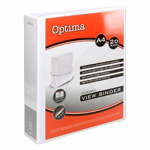 Gyűrűskönyv OPTIMA panorámás A/4 2 gyűrű 75mm fehér